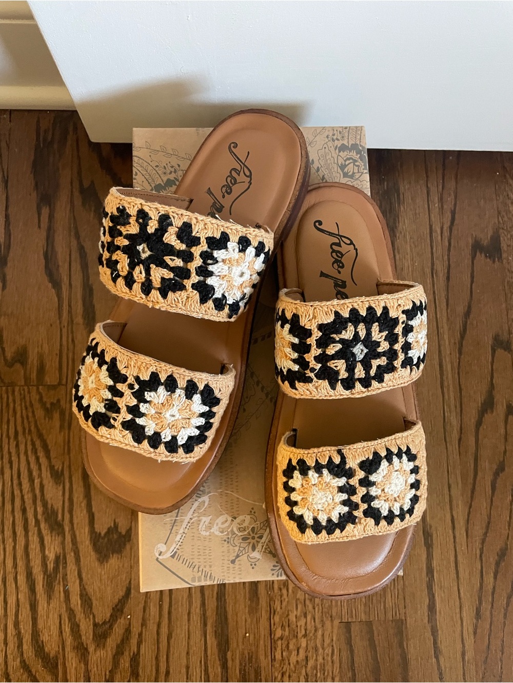 Free People Juliet Crocheted Double-Strap Slides - 8